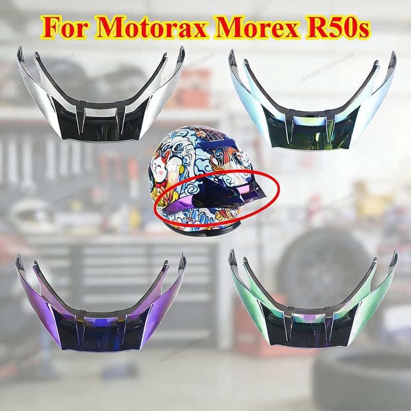 Accessorio spoiler per rivestimento posteriore del casco adatto per casco da moto Motorax Morex R50s