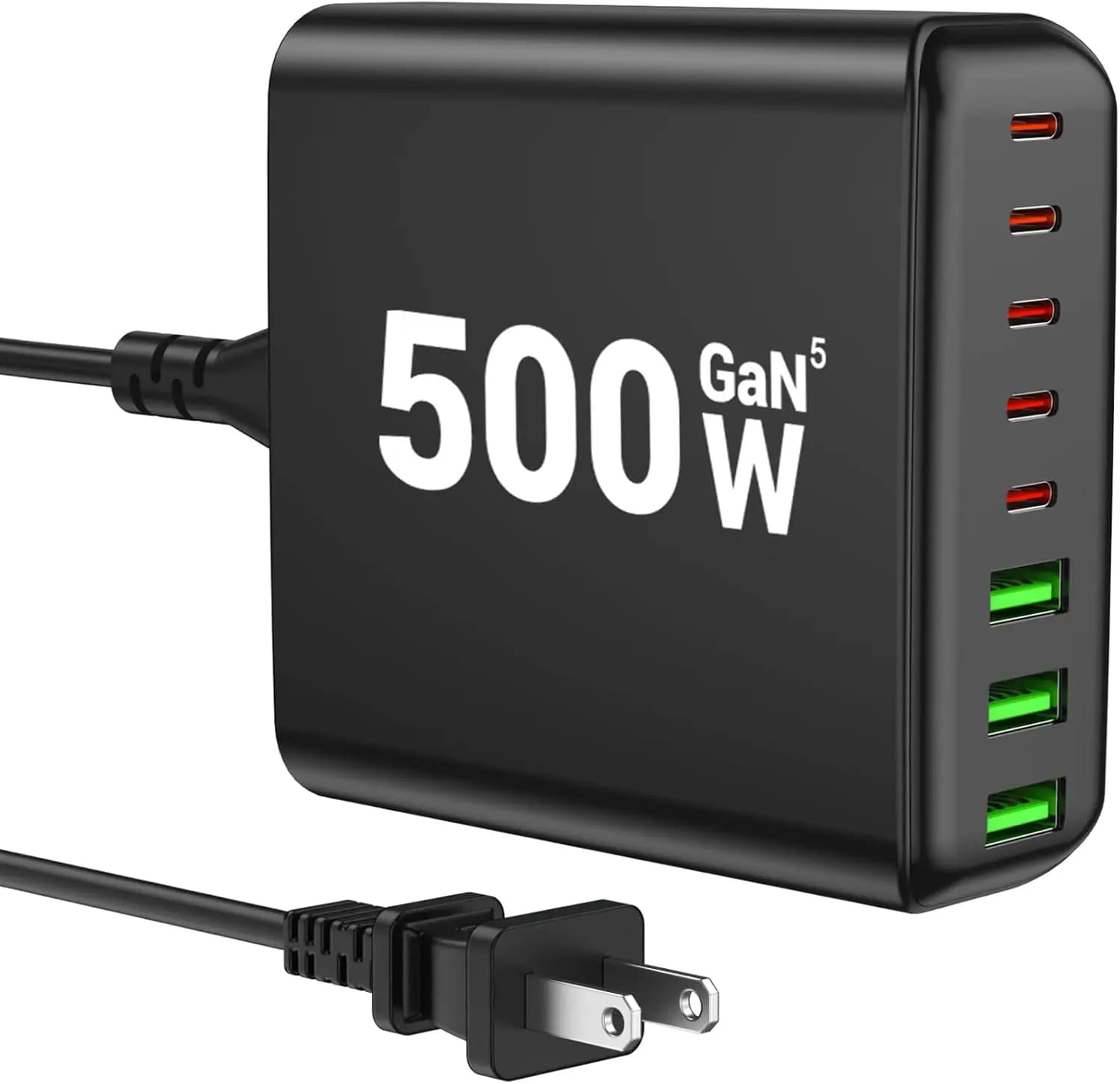 500W 8-Port USB C Charger Station, 120W PD Fast Charging for Laptop, iPhone, Samsung, iPad, MacBook