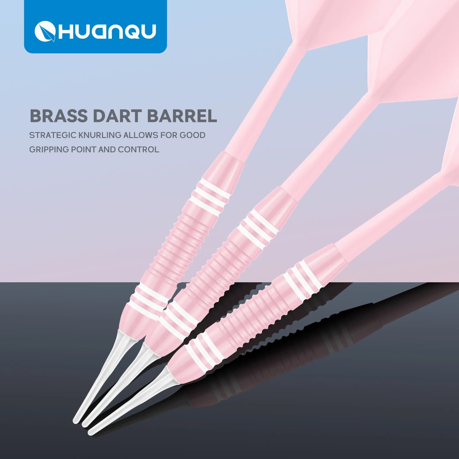 Huanqu 3-Piece Pink Brass Dart Set with Dart Storage Box, Includes Extra Dart Accessories, Perfect Gift for Adult Family Parties, Bar Games, and Various Holidays