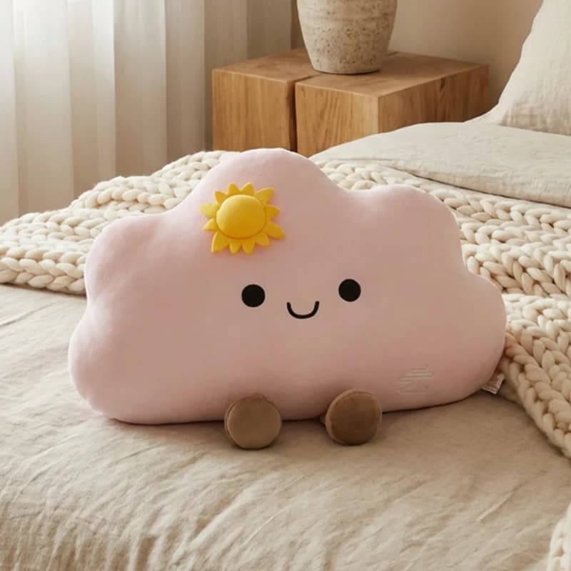 Cuscino Decorativo a Forma di Nuvola Stellata per Adulti, Supporto Lombare in Tessuto per Sedia da Ufficio, Camera da Letto e Divano