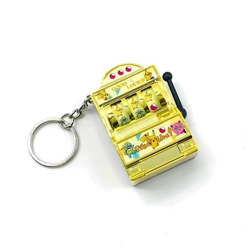 Mini Shake Machine Pikachu Keychain Creative Arcade Pocket Lucky Award Small Tool Anti Stress Toy Funny Game Keychain Ring