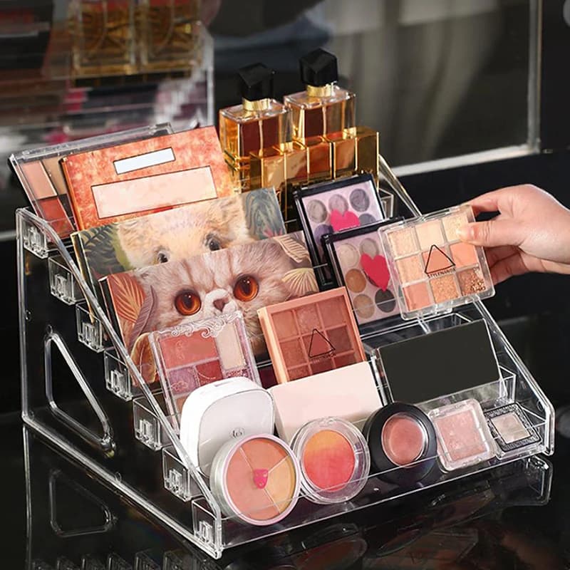Transparent acrylic nail polish display Multilayer plastic shelf UV gel shelf Quick installation of storage for cosmetic manicure