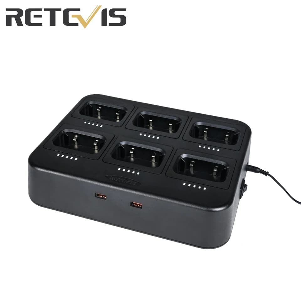 Retevis RTC86 Caricatore a sei vie RT86 Caricatore a 6 vie Accessori radio bidirezionale Caricatore walkie-talkie per Retevis RT86A RT86S RB689