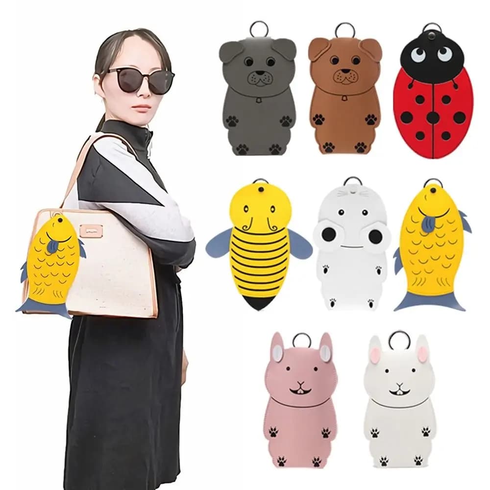 Custodia per occhiali da vista in pelle PU per donna di moda custodia per occhiali portatile per cartoni animati borsa per ciondolo scatola per occhiali da sole borse per occhiali