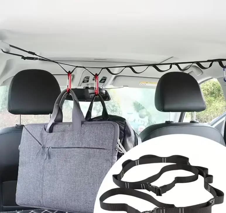 Appendiabiti Regolabile per Auto con Corda Retrattile: Organizzatore Multifunzionale per Sedile Posteriore e Portaoggetti Sospeso