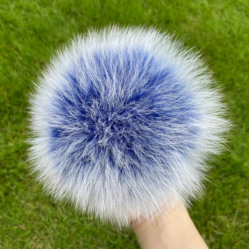 Fox Fur Raccoon Fur Pom Pom For Hat Fur Pompon Caps Bags Scarf