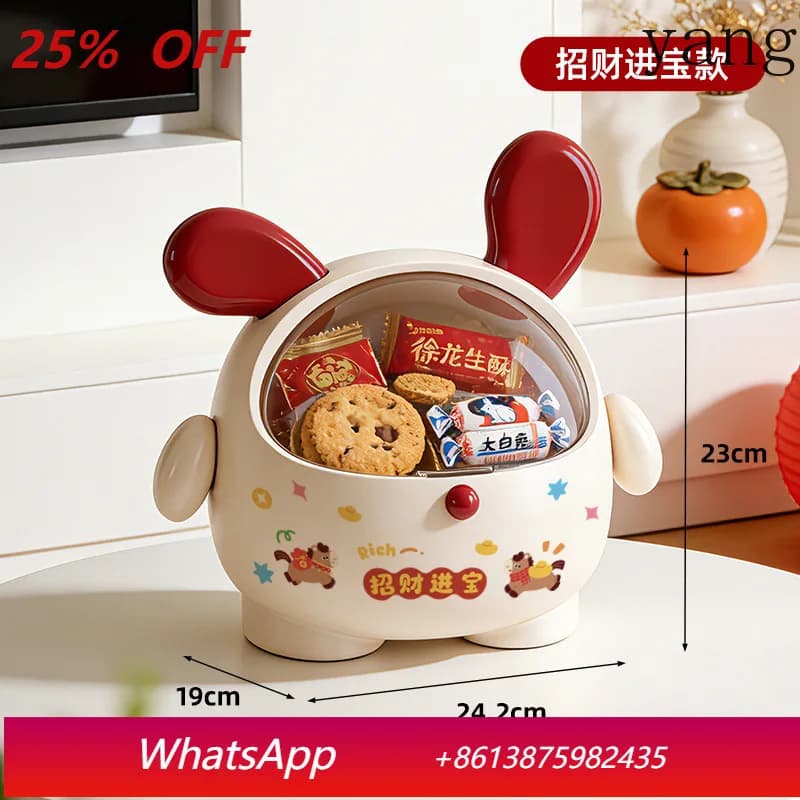 Scatola Porta Caramelle YJQ per Capodanno, Contenitore Creativo da Tavolo con Design Cartoonesco per Snack e Frutta Secca