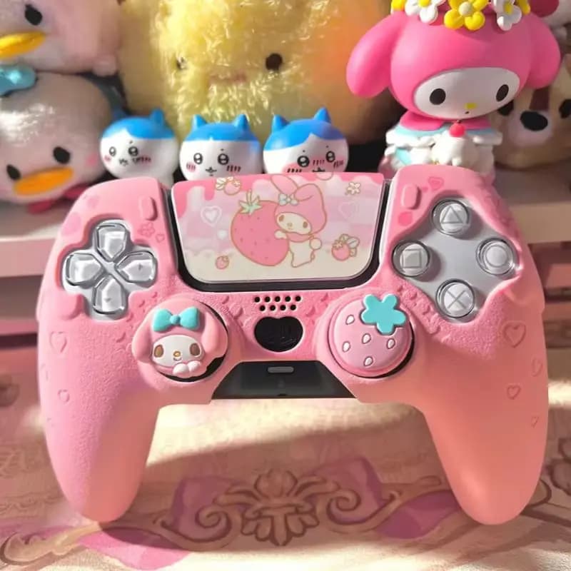 Nuovo Sanrio Cinnamoroll Kuromi Pochacco Cartoon Ps5 Ns Pro Kawaii Switch Pro Gamepad Custodia protettiva Anticaduta Periferica digitale