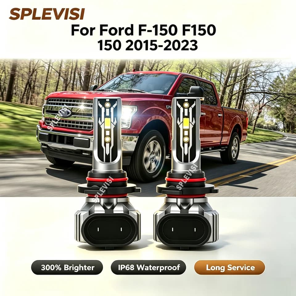 LED Headlight Hi Bulbs 75W 7500LM - Brilliant 6000K color temperature clear visibility For Ford F-150 F150 2015 2016 2017-2023