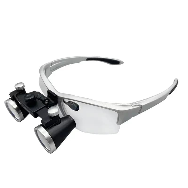 Lente d'Ingrandimento Dentale 2.5X/3.5X 420 mm, Occhiali Binoculari per Dentisti, Lente d'Ingrandimento per Chirurgia Medica con Angolo Regolabile