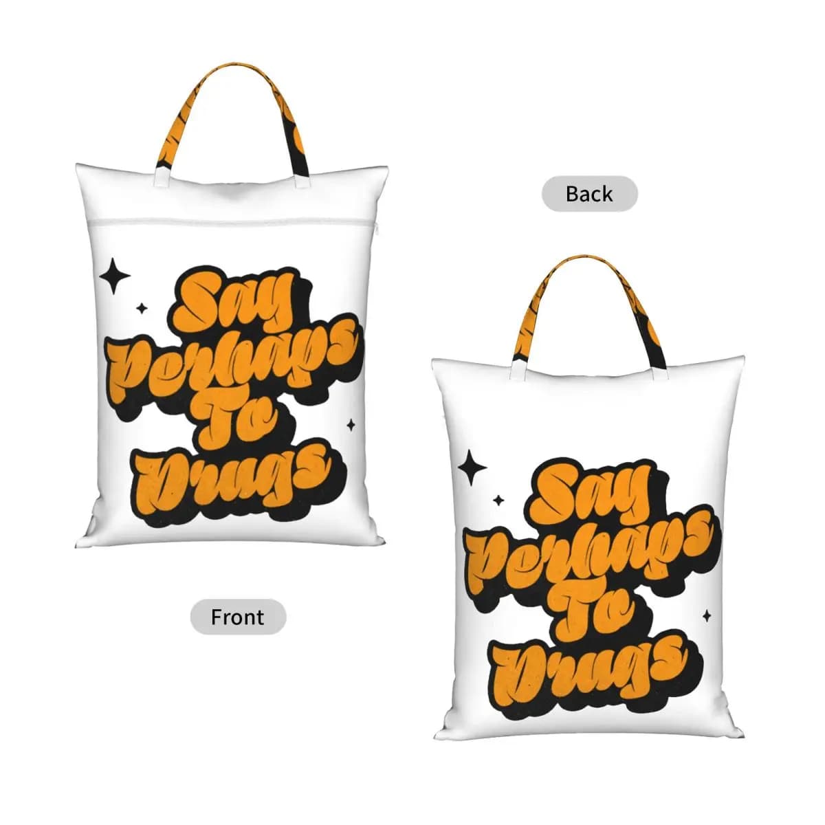 Say Perhaps To Drugs Travel Laundry Bag Waterproof Reusable Dirty Clothes Pouch Gym Yoga Vacation Washing Basket
