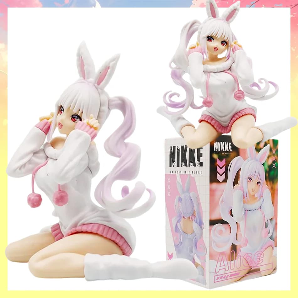 Nuova Statuetta Anime Ragazza con Orecchie da Gatto in Posa Seduta, PVC 12cm, Modellino da Collezione, Regalo per Ragazze