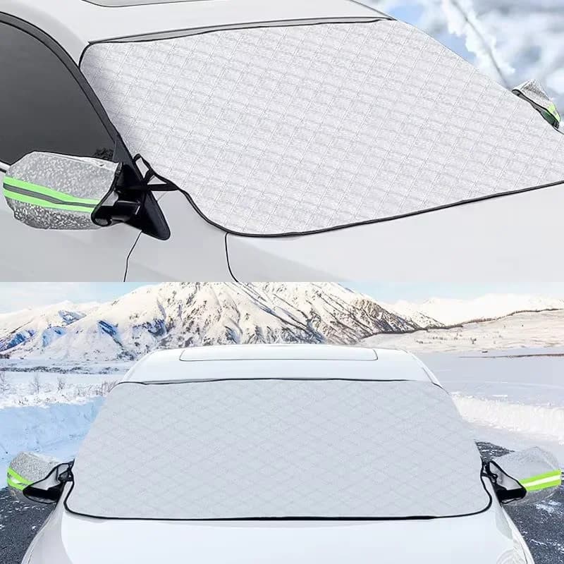 Car Windshield Cover for Ice and Snow Snowproof Iceproof UV Sunshade Universal for Most Cars with Mirror Protector