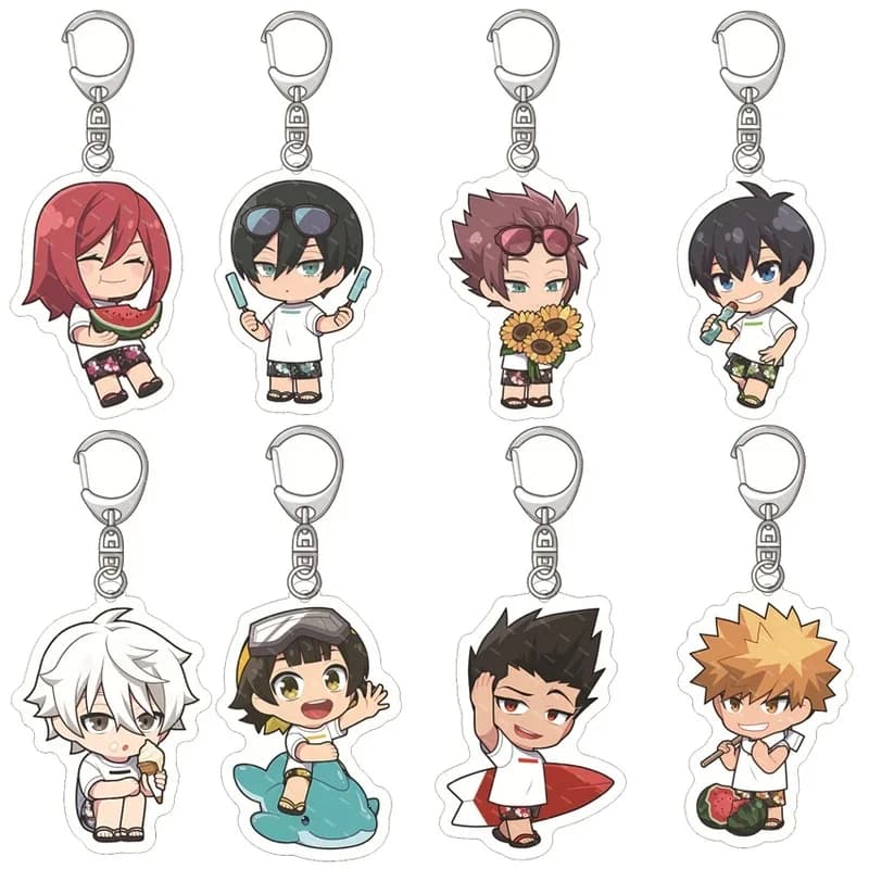 55mm Anime BLUE LOCK Acrylic Keychain – Chigiri Rin Nagi Kunigami Isagi Figure Pendant, Collectible Gift for Fans