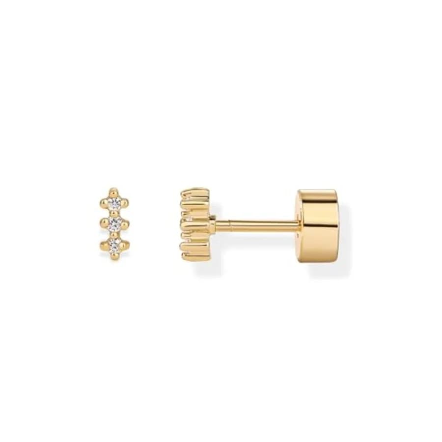 14K Gold Plated 925 Sterling Silver Posts Mini Flat Back Earrings for Women Helix Cartilage Piercing Jewelry Dainty Cubic Zirco