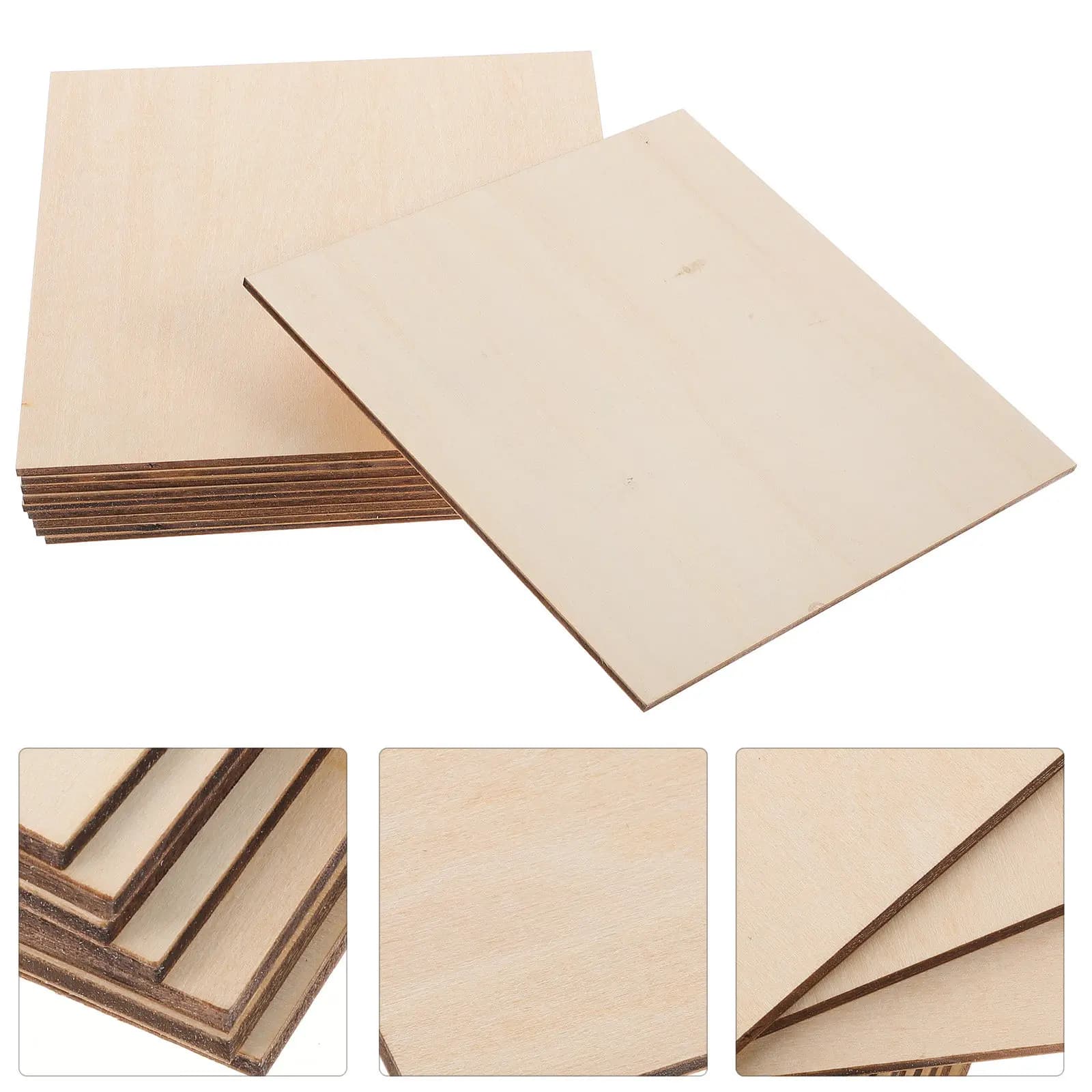 10 Pezzi di Tavole in Legno di Tiglio Non Finito, Lucidate con Cura, con Bordi Lisci, Sicure per Pittura, Impregnazione, Taglio, Intaglio e Fai da Te