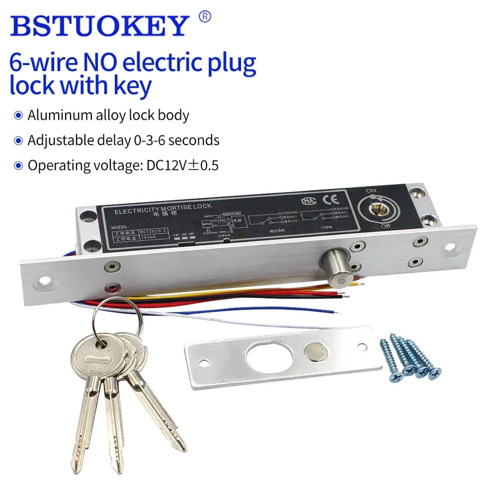 Fail Secure Electric Magnetic Dead Bolt Lock chiavi del cilindro 12V Drop Bolt Lock Door Locked quando interruzione di corrente per il controllo degli accessi