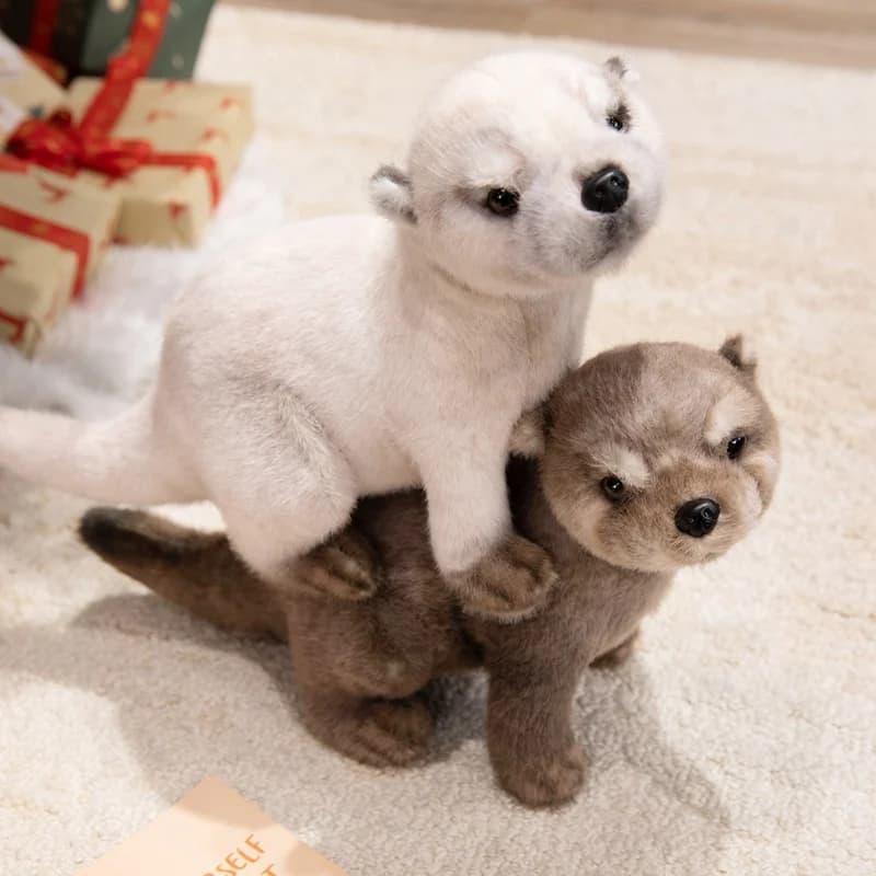 1pc 38CM Three Colours Otters Plush Toys Soft Stuffed Cartoon Animal Doll Simulated Eurasian Otter Pillow Toys