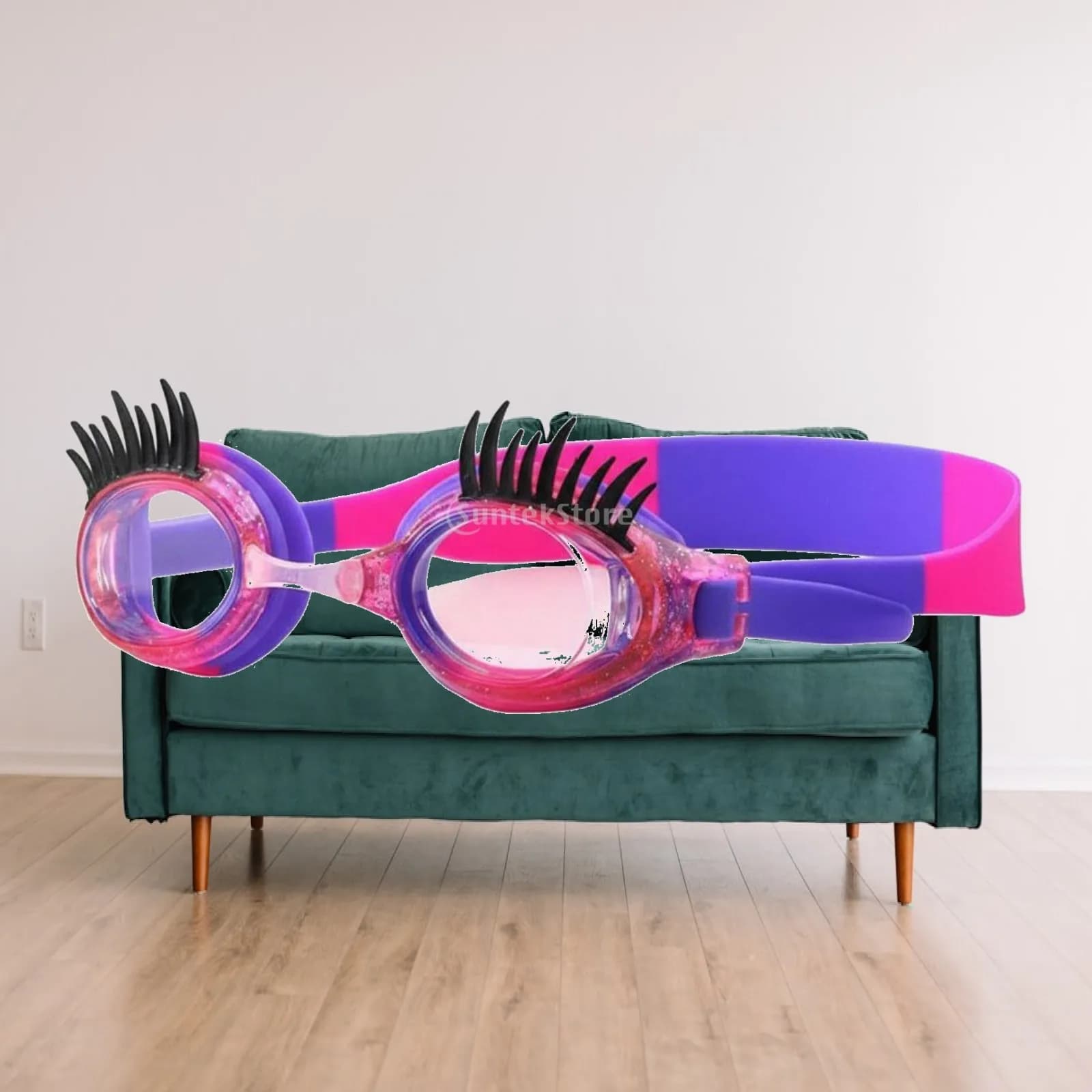 Kids Eyelash Swim Goggles Anti-Fog Kids Swim Goggles Waterproof Children's Swimming Eyewear for Beach