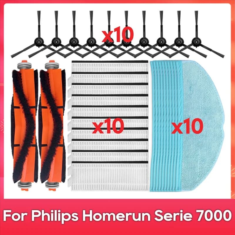 Offerta Speciale - Per Serie Homerun 7000, XU7100/01, XU7100/02: Filtro Hepa, Spazzola Principale, Spazzola Laterale, Panno per Robot Aspirapolvere