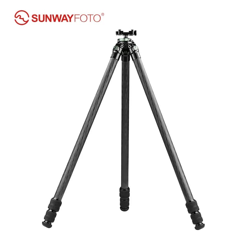 Treppiede in fibra di carbonio da 65'' serie SUNWAYFOTO T2830CSL con testa a sfera da 30 mm, 3 sezioni