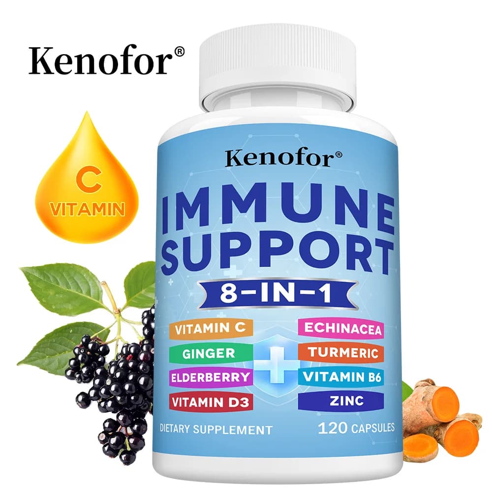 Supplements for immune support to black elder - Vitamin C and Echinacea, antioxidant, supports immune system health and antioxidant action