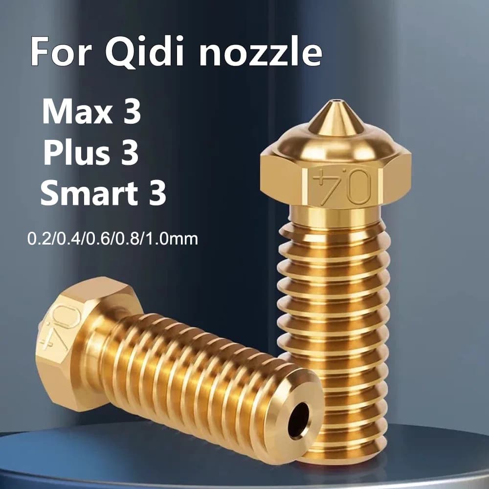 For Qidi X Max 3/Plus 3/Smart 3 Nozzles Brass 0.2/0.4/0.6/0.8mm 3D Printer Hotend Accessories for QIDI Q1 1.75mm Filament Nozzle