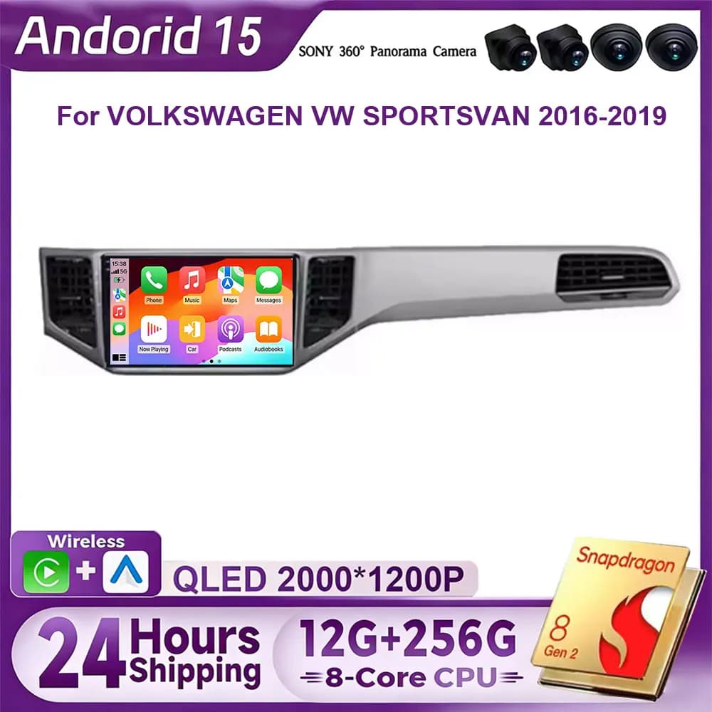 Autoradio Carplay for VOLKSWAGEN VW SPORTSVAN 2016-2019 GPS Navigation Android Auto Multimedia Reader Stereo 4G Wifi No DVD 2din