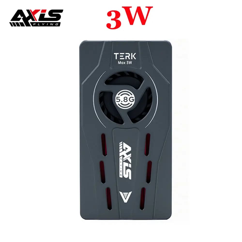 Axisflying TERK Max 5.8G 3W ventola VTX con dissipatore di calore CNC doppia funzione-pulsanti microfono integrato silenzioso per Drone RC FPV a lungo raggio