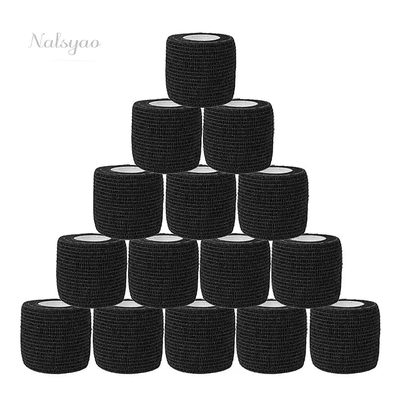 Black Self Adhesive Bandages Sports Tape Wrist Ankle First Aid 1/6PCS Cohesive Elastic Breathable Waterproof Wrap
