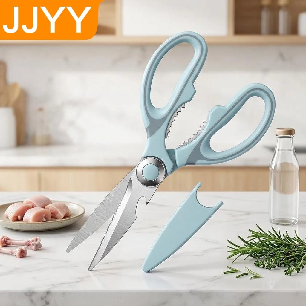 Forbici da Cucina Multifunzionali in Acciaio Inossidabile, Cesoie Resistenti per Carne, Verdure, Pesce, Utensile da Cucina Domestico