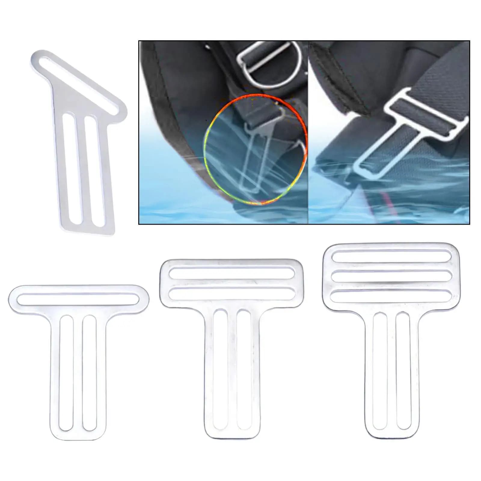 Dive Weight Belt Slide Keeper Stainless Steel Strap Retainer for Snorkeling and Scuba Diving Equipment
