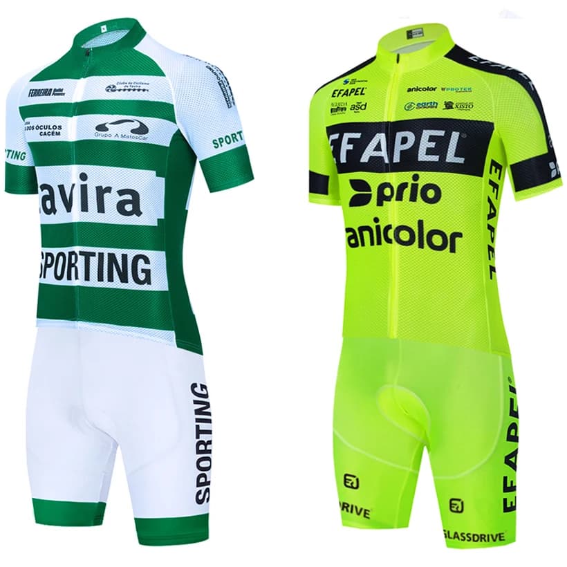 Tavira Cycling Team 2025 EFAPEL Bike Jersey Shorts Set Men's Summer Quick Dry Ropa Cycling Road Bike Clothing
