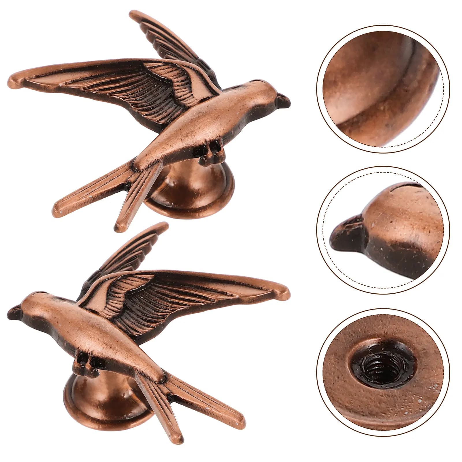 2 maniglie per armadietti con design a forma di uccello, pomelli decorativi per porte, adatti per armadietti, cassetti, maniglie a forma di uccello, maniglie in metallo