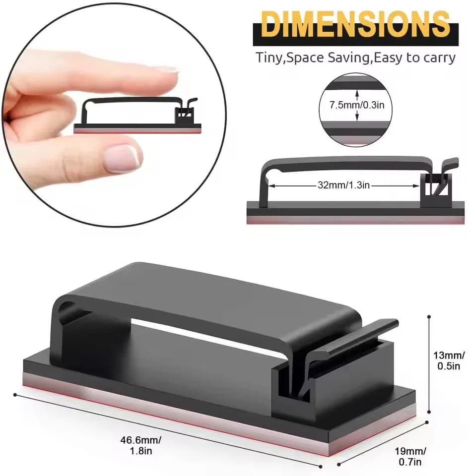 Self-adhesive Wire Organizer Cable Holder Cord Management Harness Clamp Clip For PC Power USB Cable Wiring Desktop Cord Manager