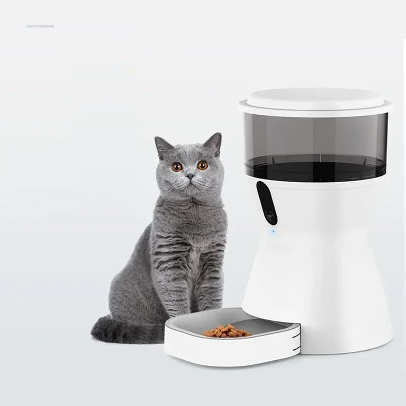 z 4L Smart WiFi Mangiatoia per animali domestici con app mobile Dispenser di cibo per cani con telecomando con alimentatore automatico per ciotola per gatti con microchip