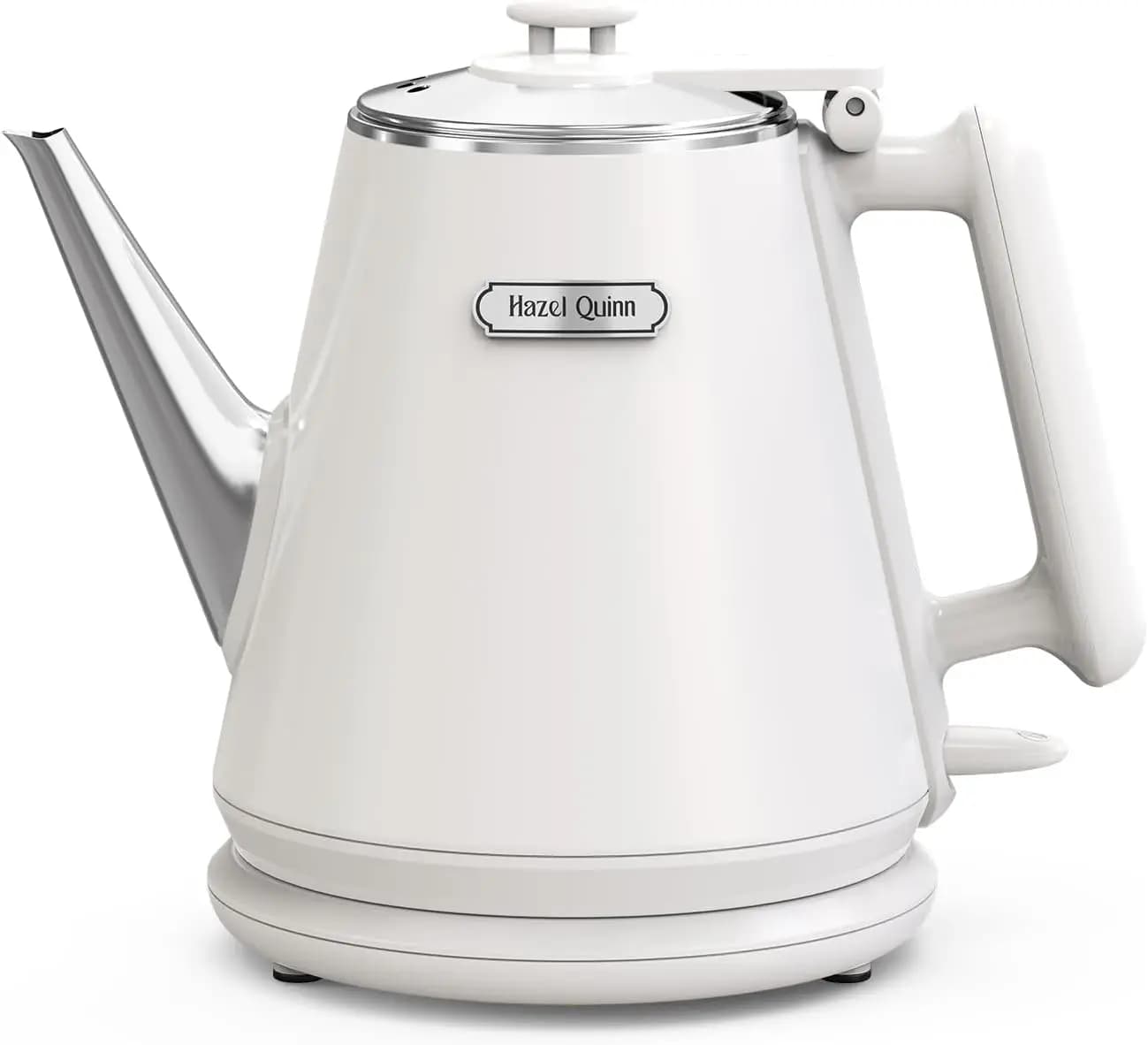 1 liter electric kettle, 800W rapid boiling, stainless steel interior, double wall Cool Touch, automatic shutdown - White pearl