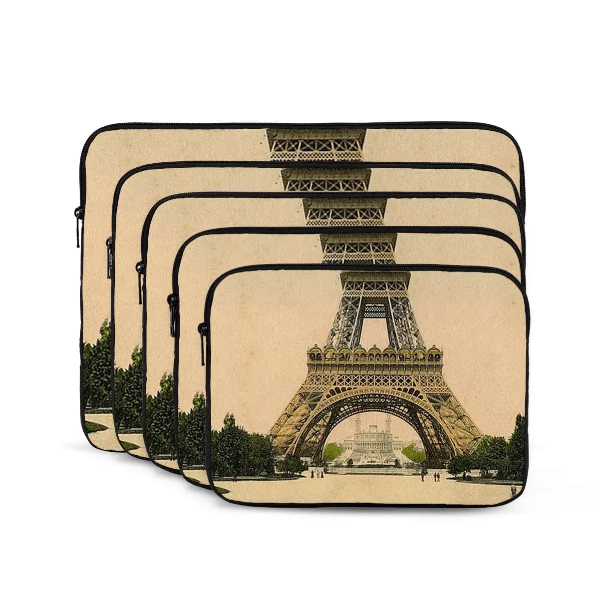 Custodia per laptop per notebook con cartolina francese vintage Torre Eiffel Custodia per notebook Custodia antiurto per tablet