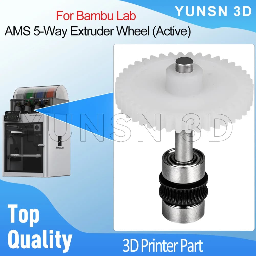 For Bambu Lab AMS 5-way Extruder Wheel (active) Hardened Steel Wire Power Gear for 3D Printer Parts Bambulab Extrusion Wheel