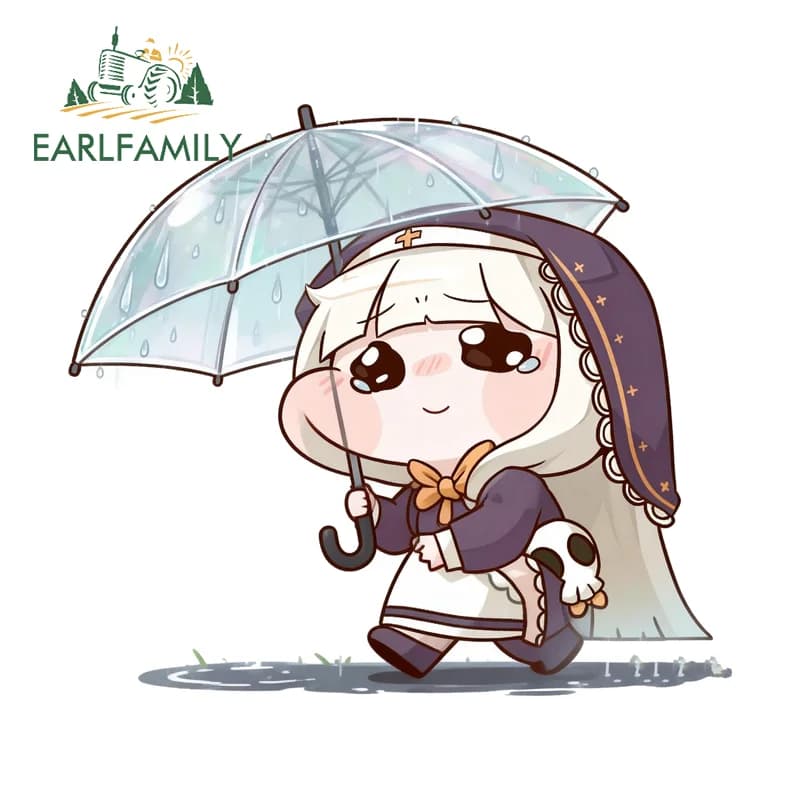 EARLFAMILY Wall decal Speakers with umbrella, captivating decal anime for fishing box, practical trolley accessory with sun protection