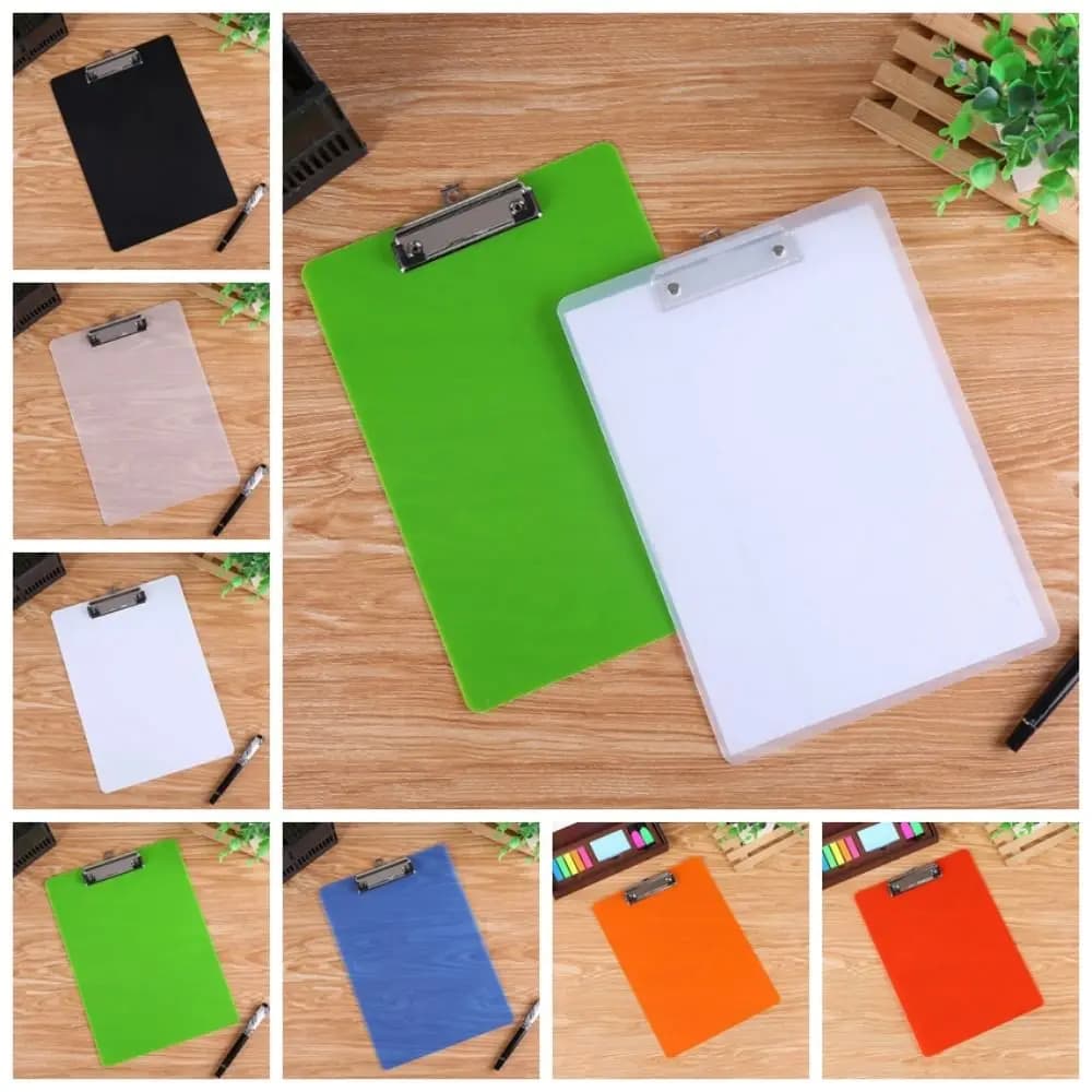 Colorato trasparente A4 appunti porta carta Clip Board foglio di scrittura Pad Menu Data File Storage Folder Board Clamp