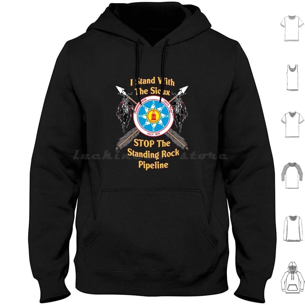 Felpa con cappuccio Standing Rock Crossed Arrows in cotone a maniche lunghe