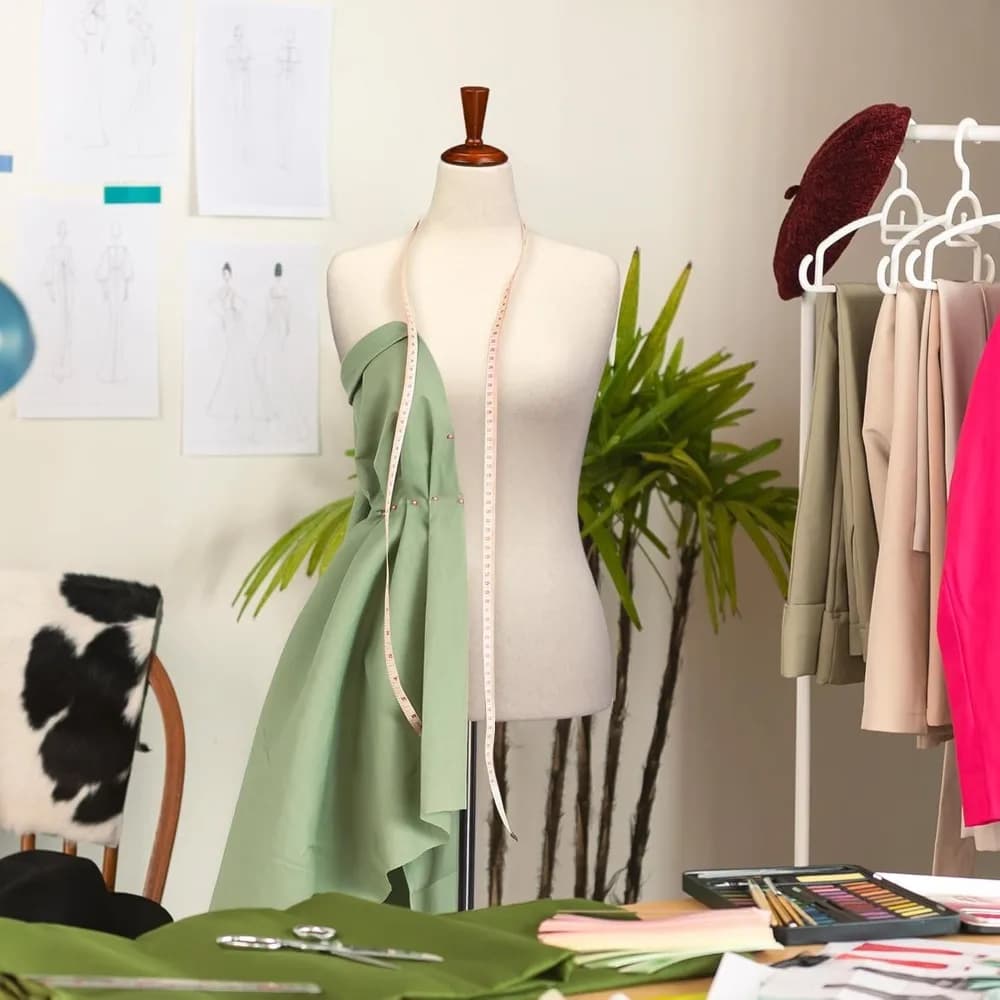 Corpo del torso ad altezza regolabile con display per forma di abito femminile con c in legno aggiornato