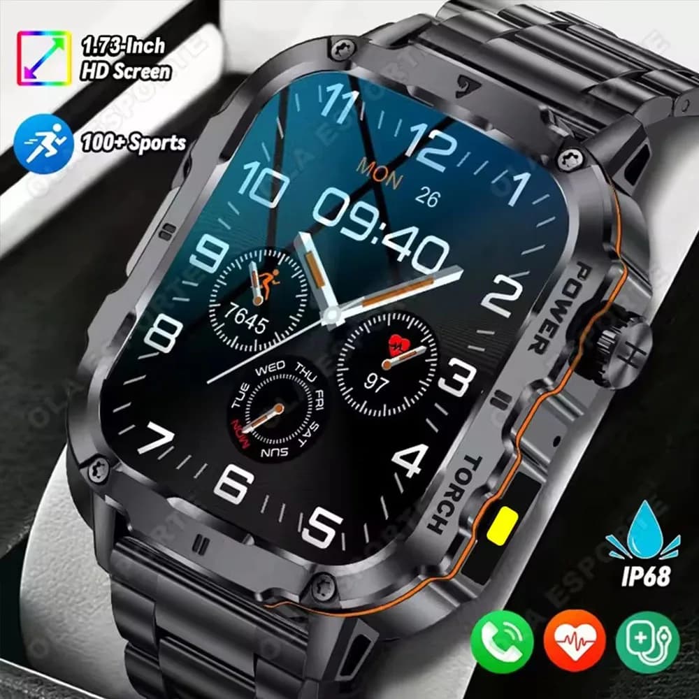 Nuovo Smartwatch da Uomo con Schermo AMOLED, Impermeabile IP68 per Esterni, Chiamate Bluetooth, Monitoraggio Fitness, Sport e Salute