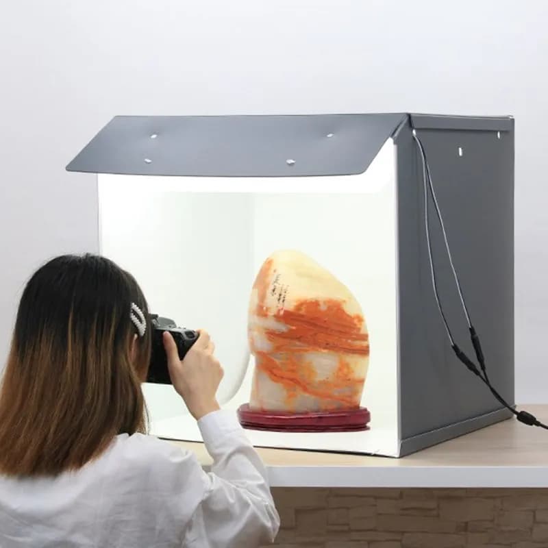 SANOTO 56 centimetri Piega Fotografia Lightbox Photo Studio Manicure Foto Softbox LED Photo Light Box Dimmerabile Da Tavolo Tiro Tenda Kit