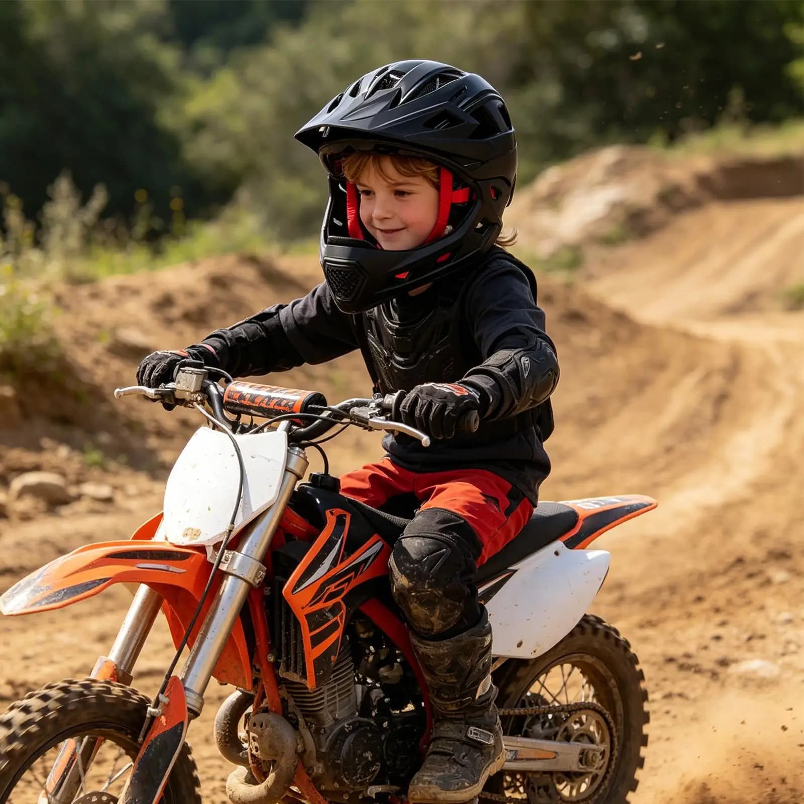 Kids Motocross Helmet Shockproof Adjustable Protector Mountain Road Cycling Head Helmets For Girls Boys Sports Bike Cycling