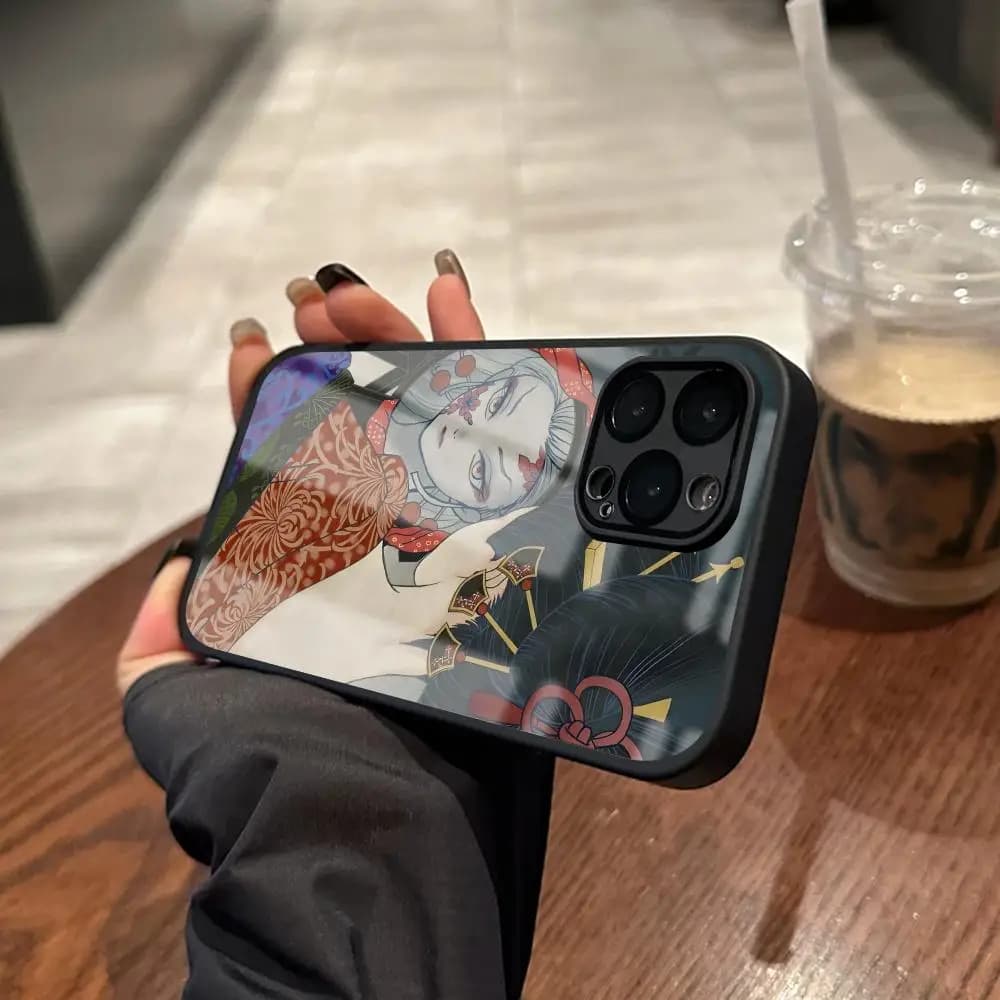 Japanese woman Phone Case For iPhone 17 16 15 14 13 12 11 X XR XS 8 Plus Mini Pro Max Glass Magnetic Phone Case