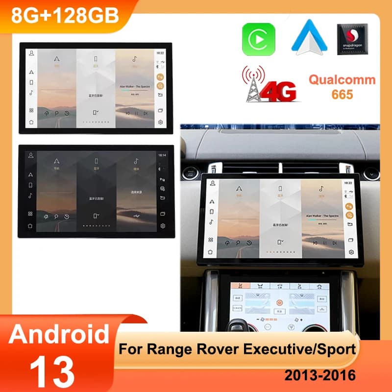 Android 13 8 + 128G Qualcomm Auto Carplay Lettore DVD per auto per Range Rover Executive/Sport 2013-2016 Navigazione Multimedia Stereo