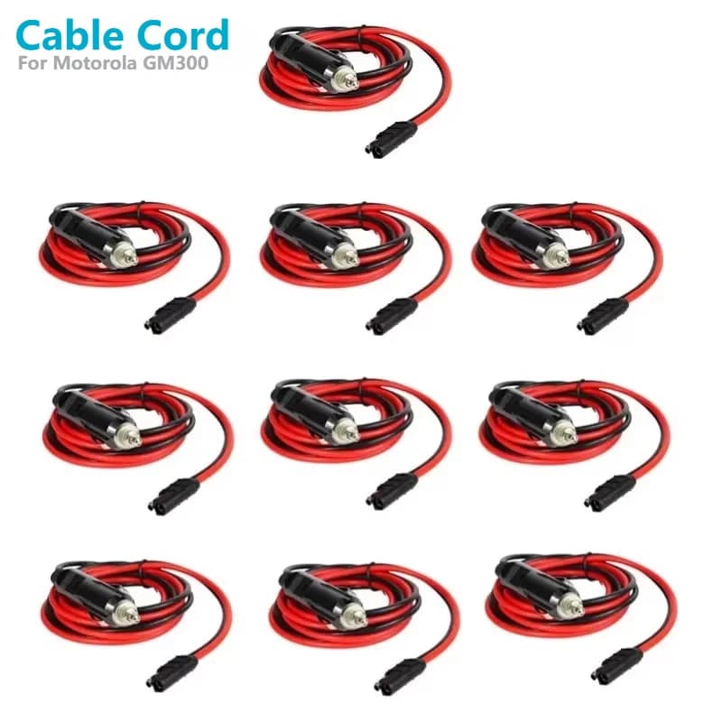 Cavo di ricarica per accendisigari DC da 10 pezzi per Motorola GM300 GM338 GM340 GM360 GM380GM640 GM660 Accessorio walkie-talkie per auto