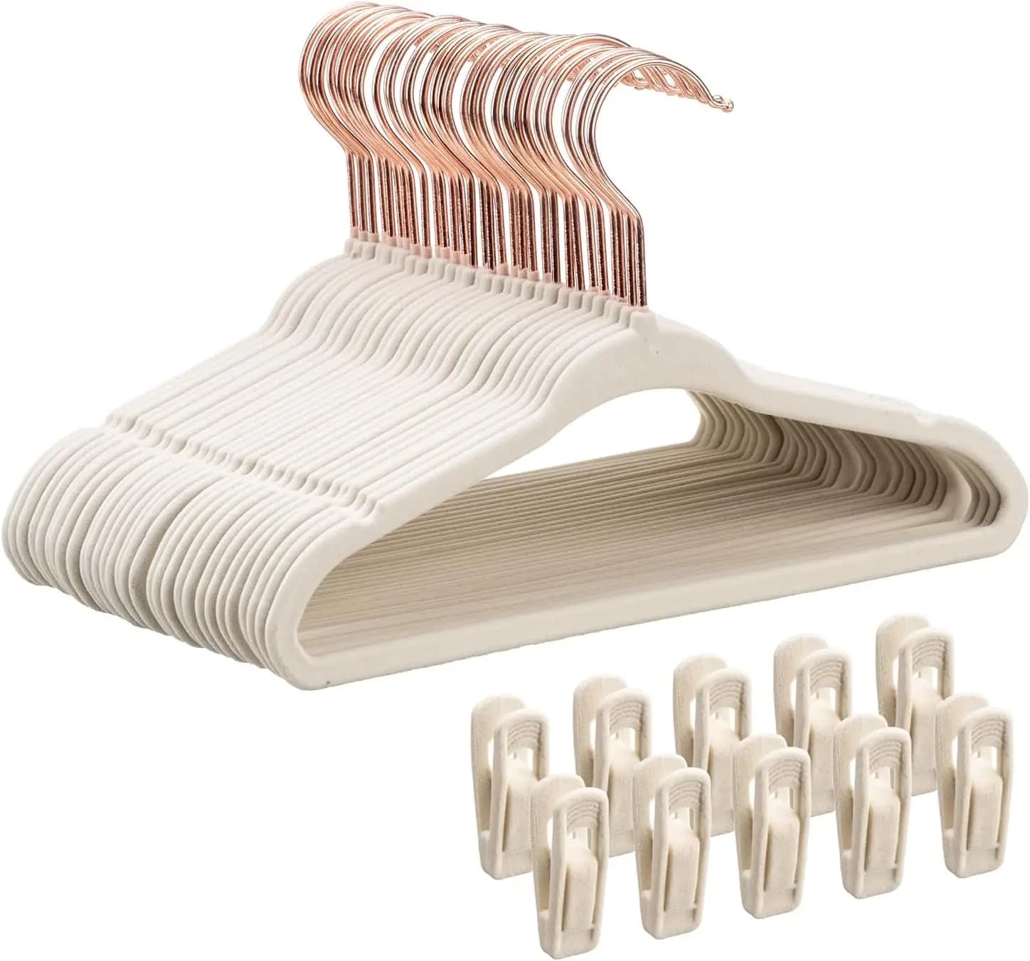 Pack of 30 Velvet Hangers for Newborns with Clips - Design Sweatshirt Anti-slip for Newborns and Children's Clothes